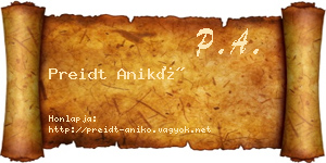 Preidt Anikó névjegykártya